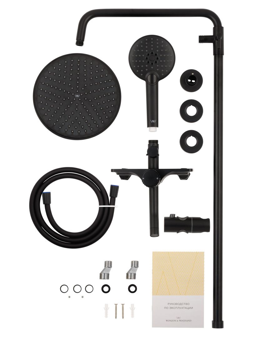 Приобрести душевая система wonzon & woghand click, черный матовый (ww-n3s962-mb)