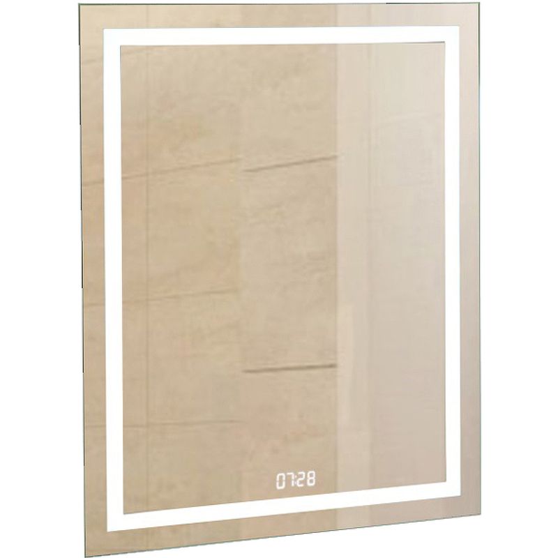 Приобрести continent зеркало с подсветкой verte 50х70 см, бесконтактный включатель, часы, белое