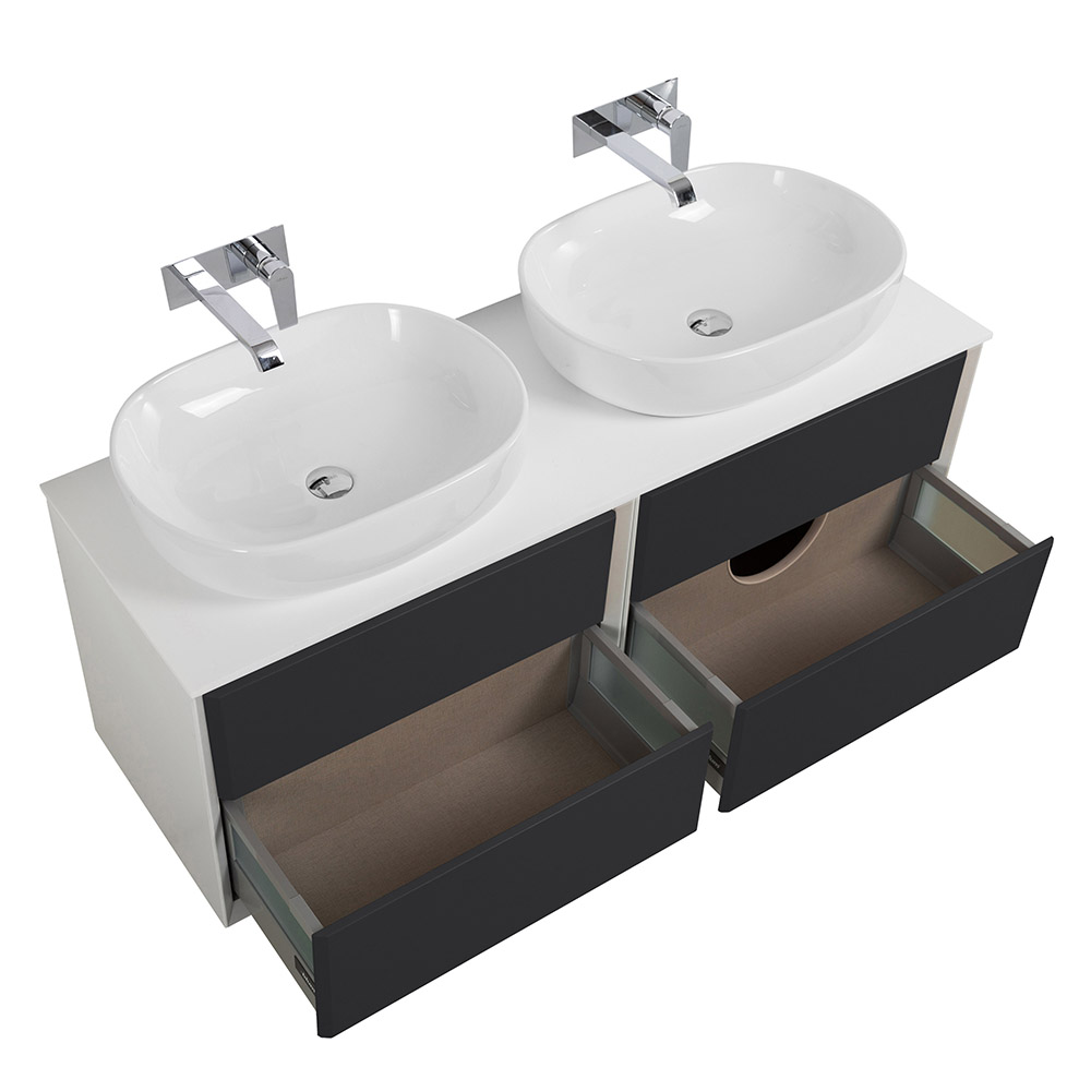 Приобрести cezares тумба со столешницей подвесная bellagio 140 см grafite, графит 54716