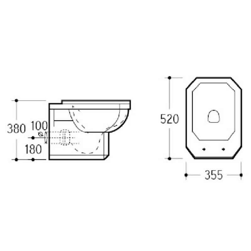 Приобрести boheme подвесной унитаз vogue, белый\бронза 944\947-br