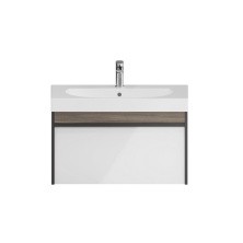Kerama Marazzi Тумба подвесная с раковиной Modula 80 см, арабика/белый MO.80.1+1\AR