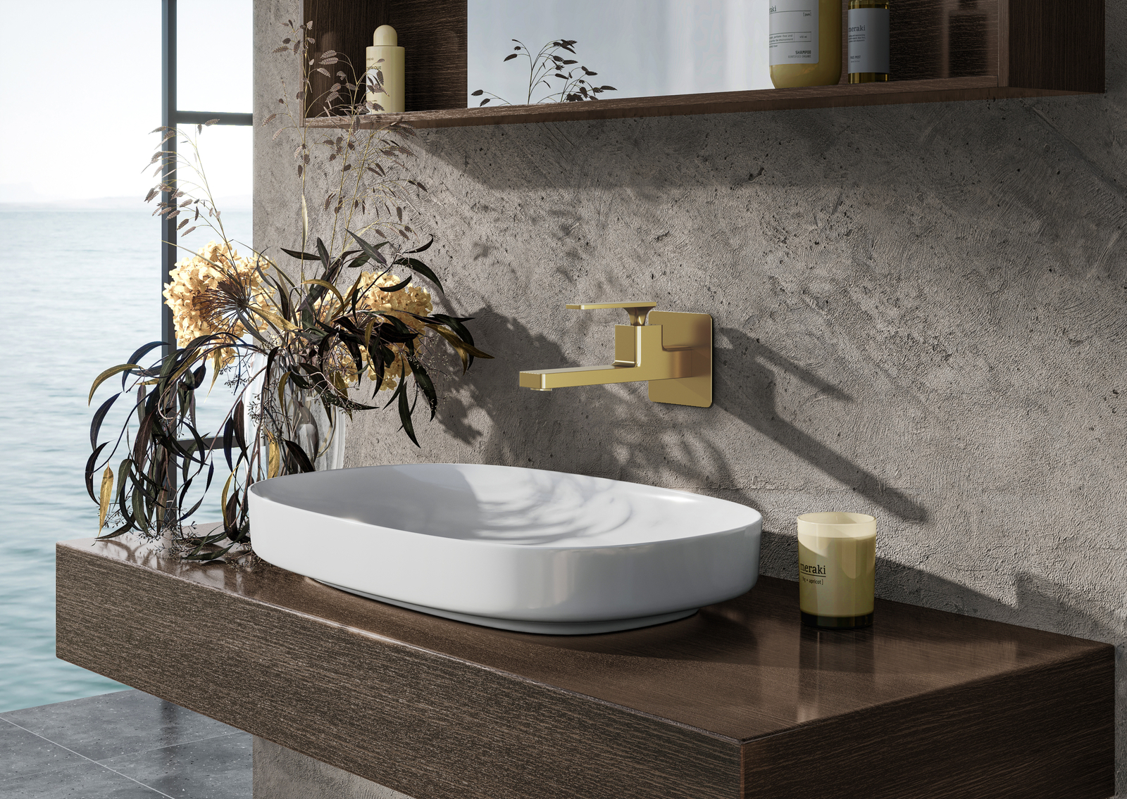 Приобрести смеситель для раковины встроенный timo torne 4372/17sm золото матовое