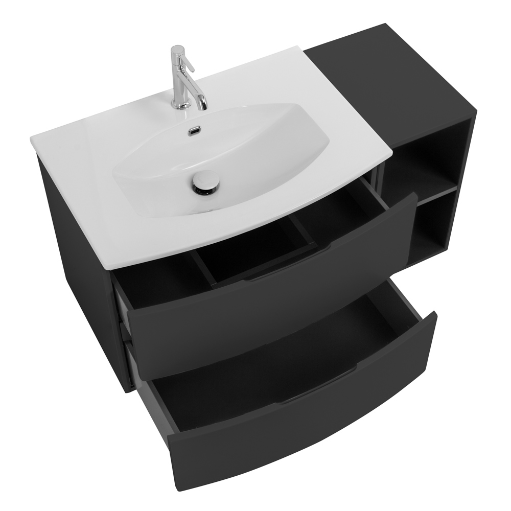 Приобрести cezares тумба подвесная с раковиной elettra 104 см grafite, литьевой мрамор, графит 55522