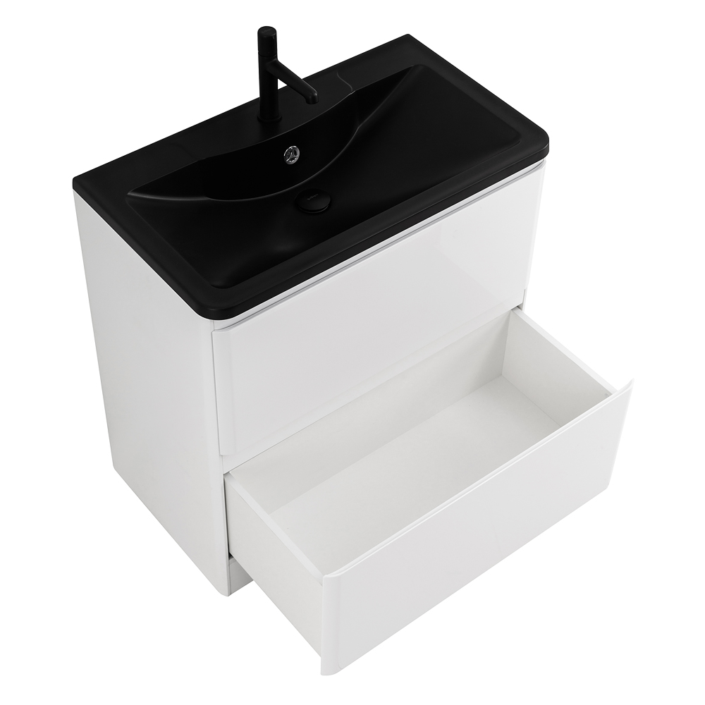 Приобрести belbagno тумба с раковиной albano 100 см, напольная bianco lucido, чёрная раковина