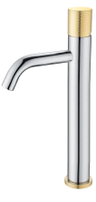 Boheme Смеситель для раковины Stick, высокий, хром\золото 122-CRG.2