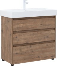 Aquanet Тумба с раковиной Nova Lite 85 см, дуб рустикальный (3 ящика)