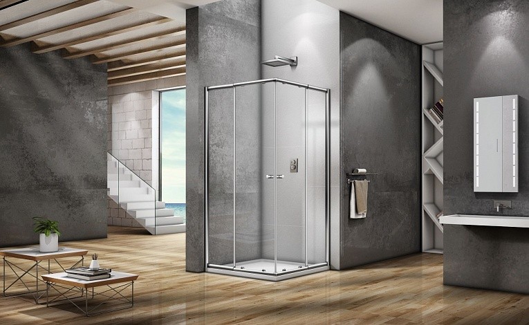 Приобрести bas душевая дверь lira cr 100х1850 мм, хром cr-100-c-ch