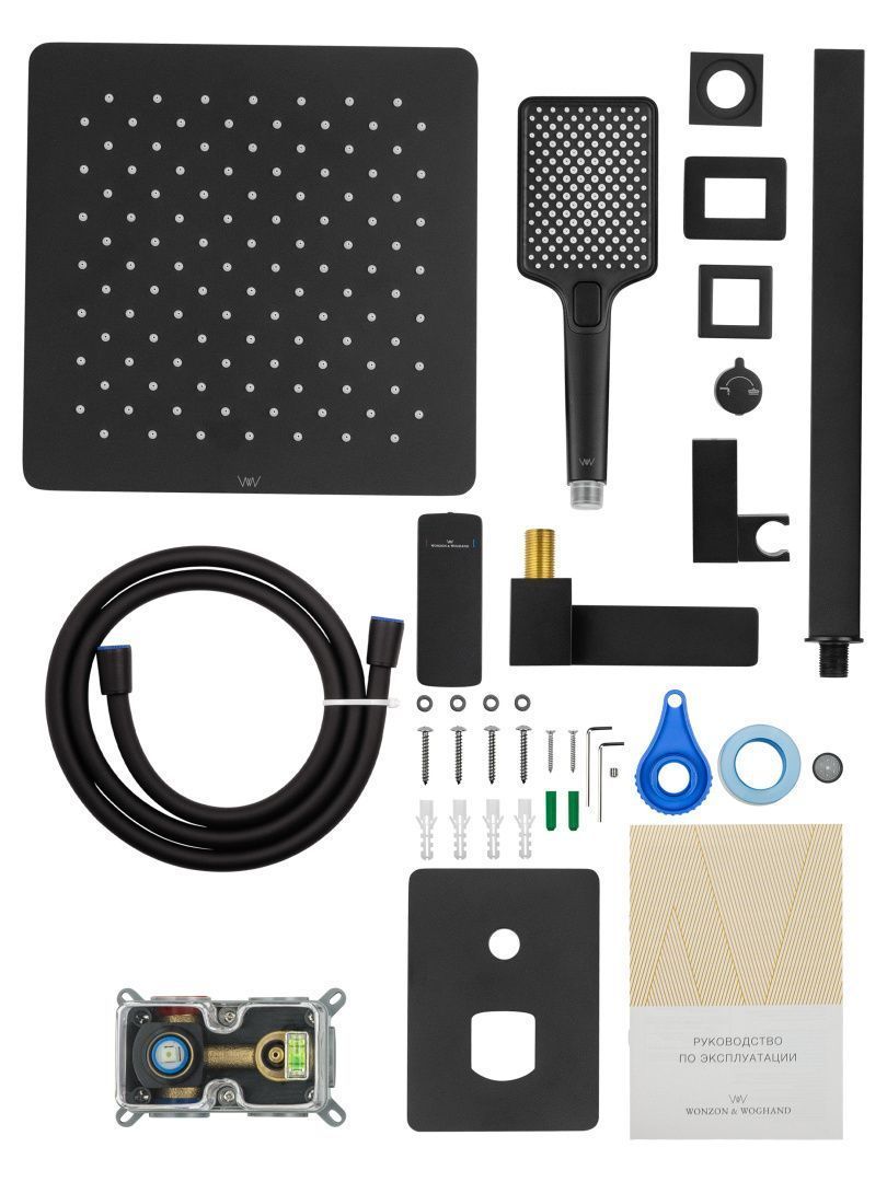 Приобрести душевая система встраиваемая wonzon & woghand edge, черный матовый (ww-88939003-mb)