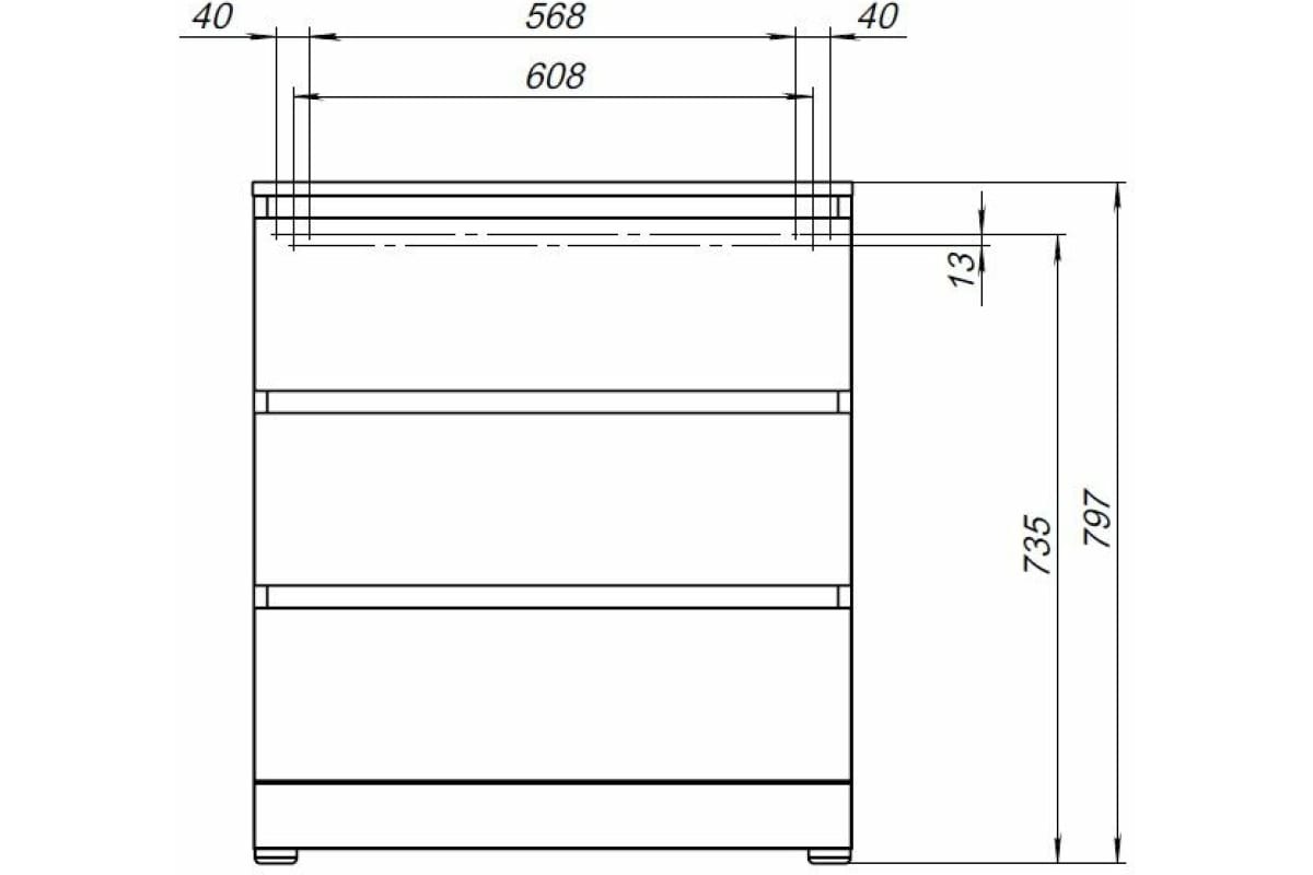 Приобрести aquanet комод сканди 70x40 см, дуб эдгрейн (3 ящика)