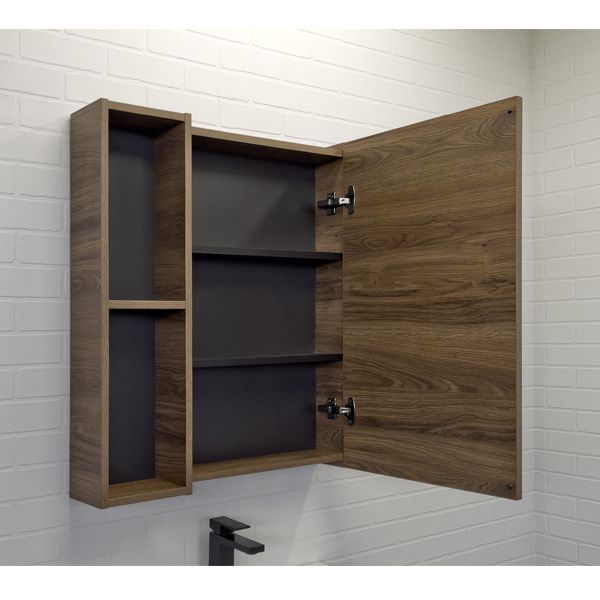 Приобрести сomforty зеркало-шкаф соло-70 дуб тёмно-коричневый