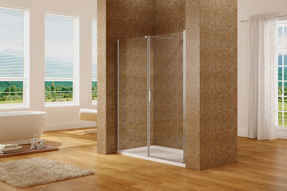 Приобрести aquanet душевая перегородка cinetic ae12-f-90h190u-ct 900, прозрачное стекло