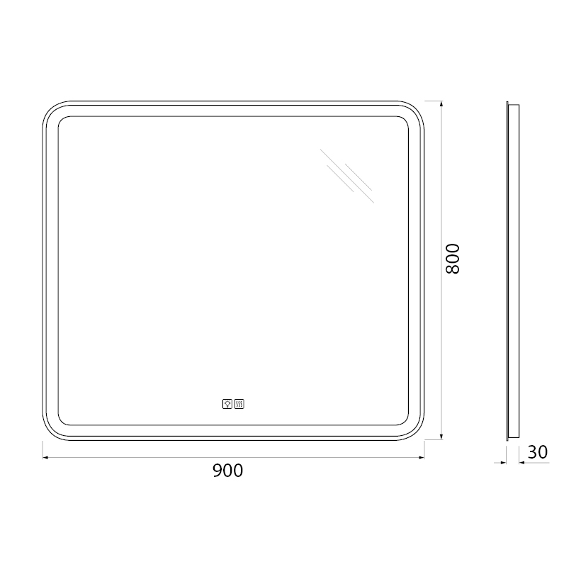Приобрести belbagno зеркало 90х80 см spc-mar-900-800-led-tch-warm
