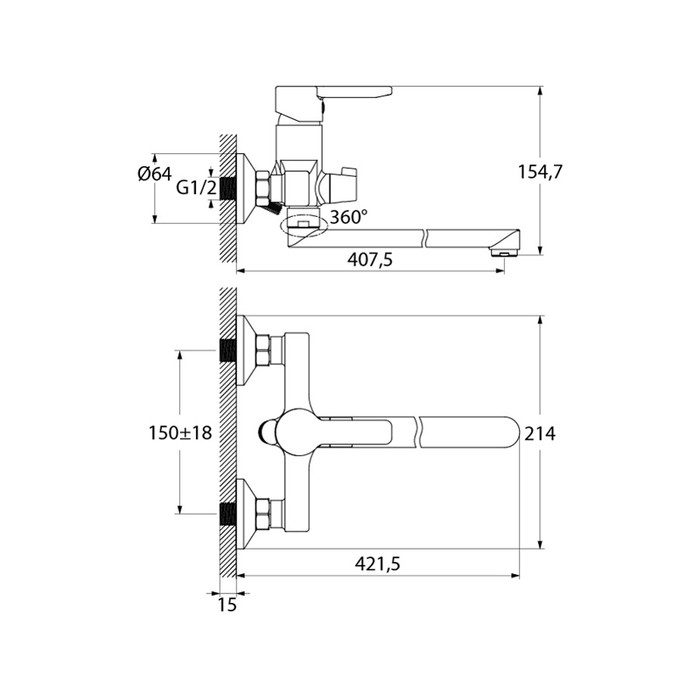Приобрести iddis смеситель для ванны sena 214мм, хром sensbl2i10wa