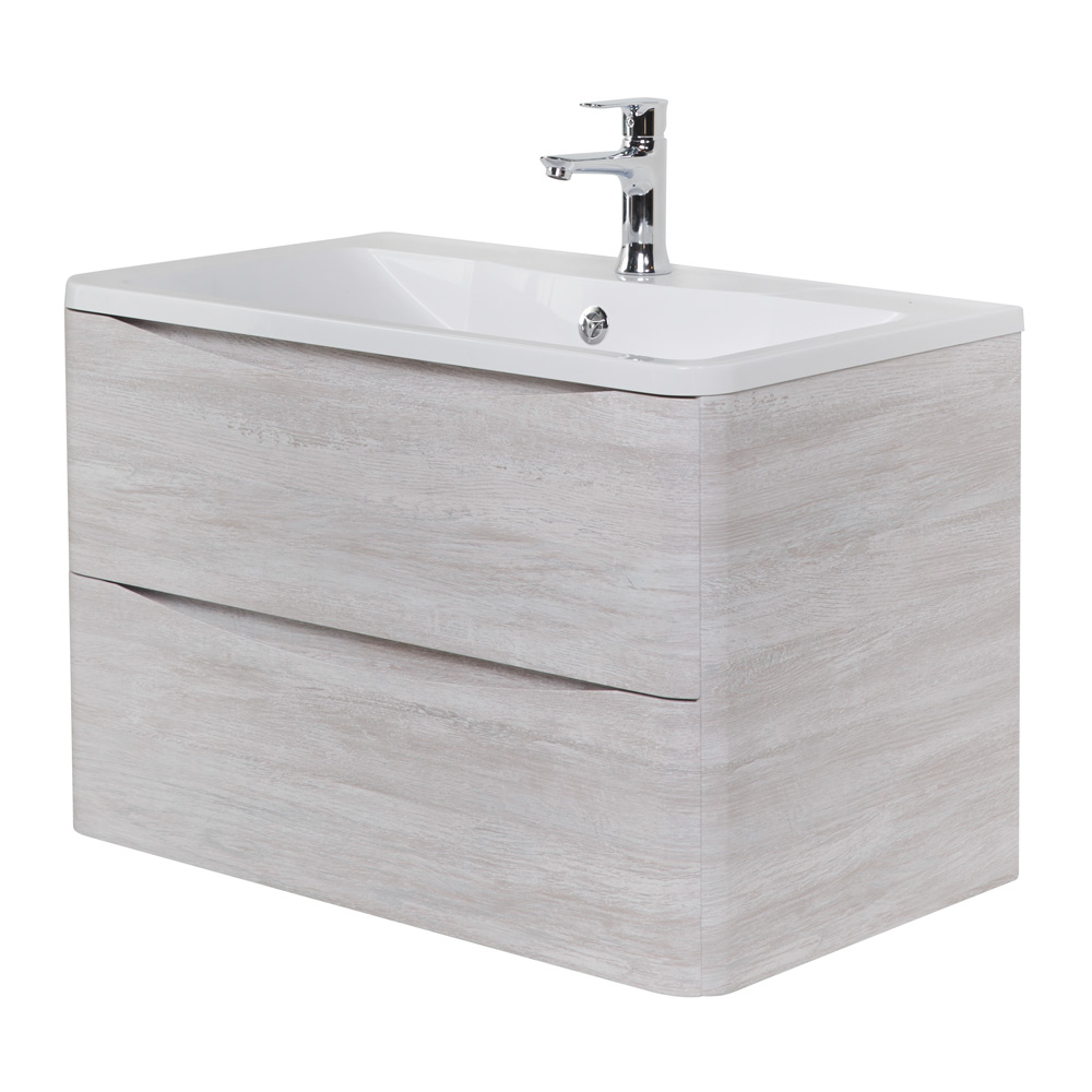 Приобрести belbagno тумба с раковиной acqua 80 см, подвесная rovere vintage bianco, белая раковина