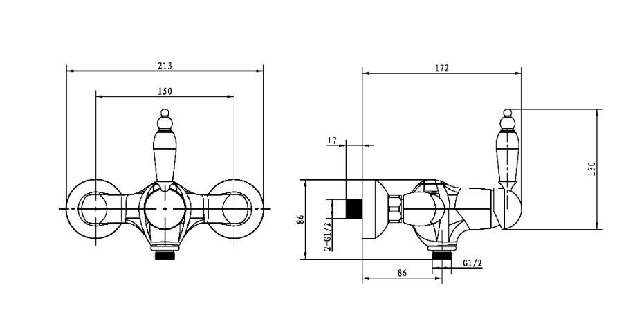 Приобрести boheme смеситель для душа tradizionale, хром\черный 264-blс