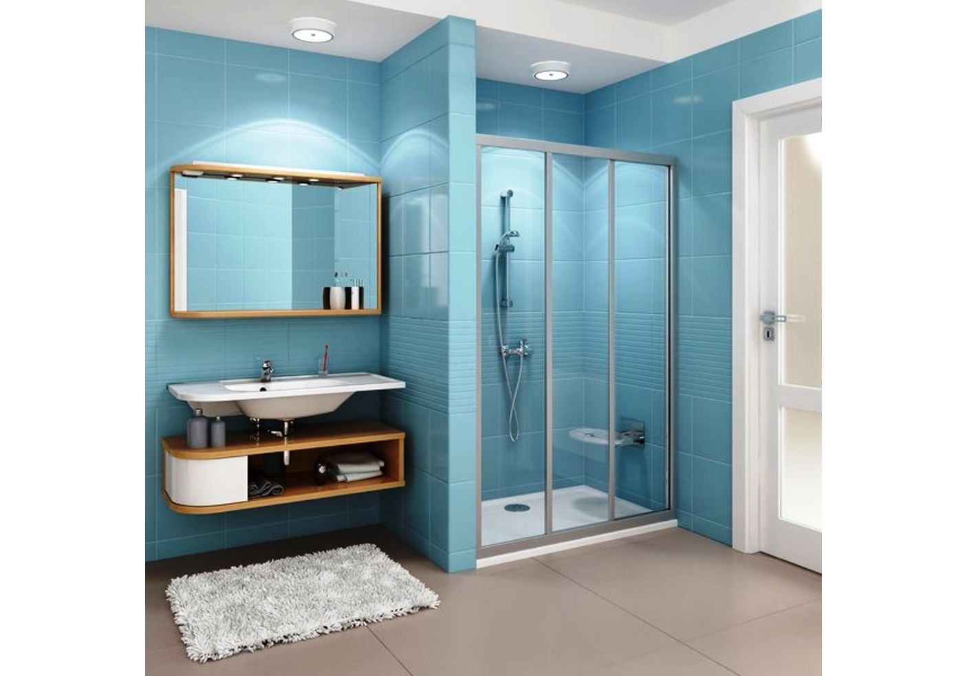 Приобрести дверь душевая ravak supernova asdp3 80 см 00v40u02z1 сатин/прозрачное