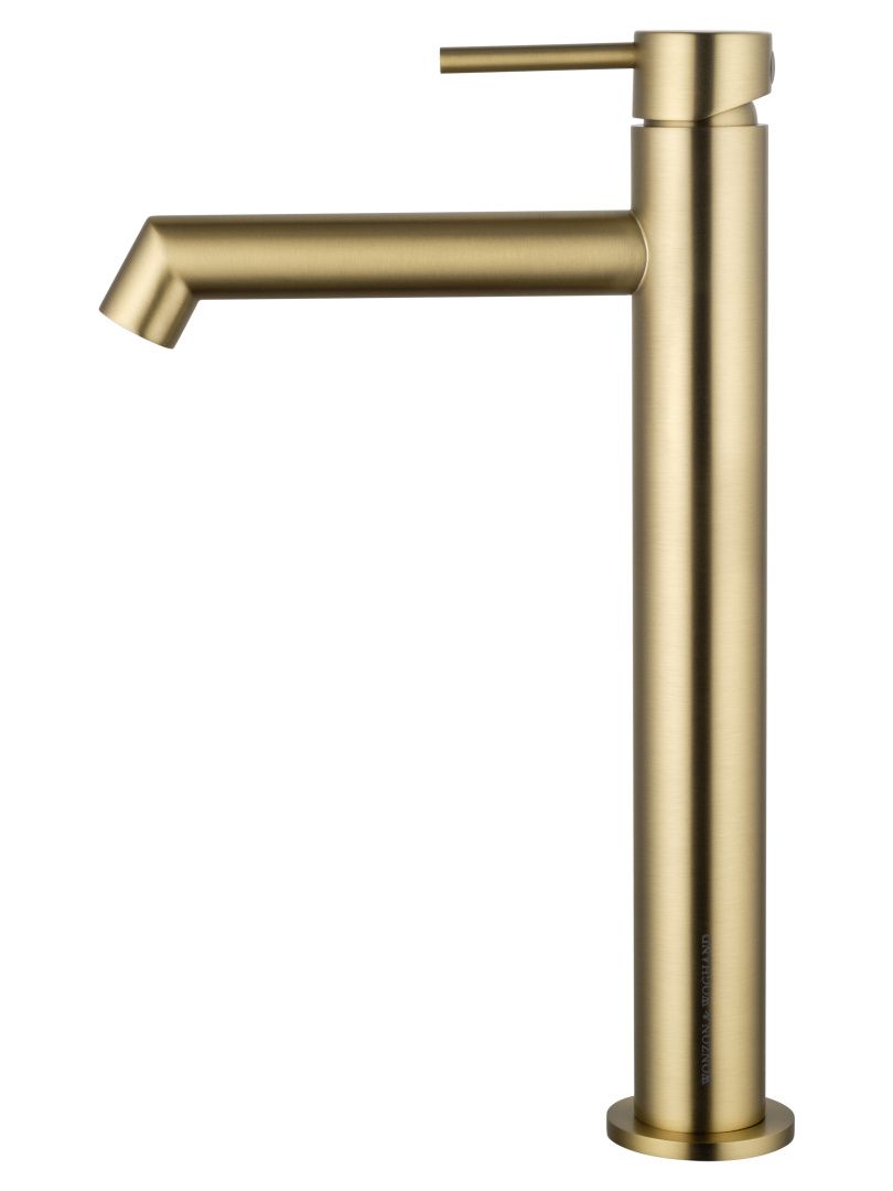 Приобрести смеситель для раковины высокий wonzon & woghand, брашированное золото (ww-h1064-bg)