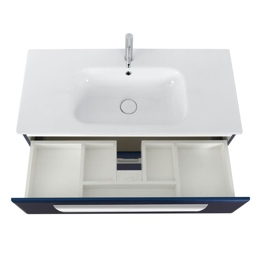 Приобрести cezares тумба подвесная с раковиной eco-cer 80 см sapfiro, синяя eco-cer-800-2c-so-spf-p