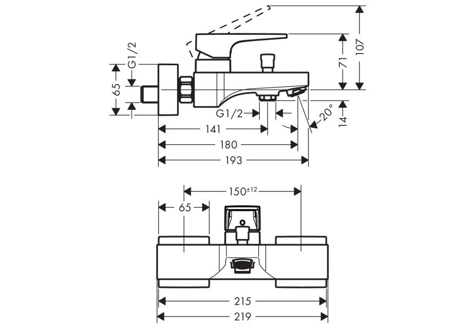 Приобрести 74540000 metropol смеситель для ванны, однорычажный, с рукояткой-петлей loop, вм