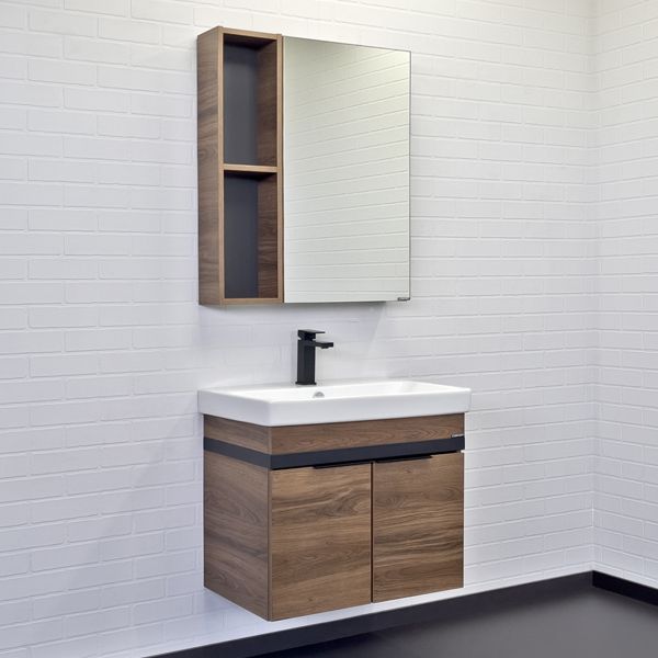 Приобрести сomforty зеркало-шкаф соло-70 дуб тёмно-коричневый