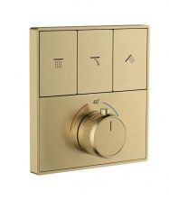 Термостатическая панель смесителя встраиваемая на 3 потребителя WONZON & WOGHAND, Брашированное золото (WW-INF363A-BG)