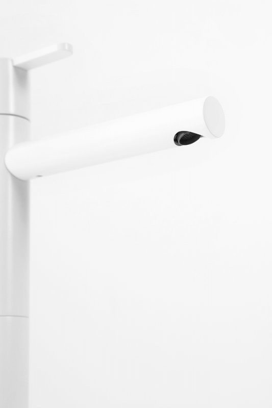 Приобрести cezares смеситель для раковины leaf, высокий с донным клапаном, белый матовый leaf-lc1-bio