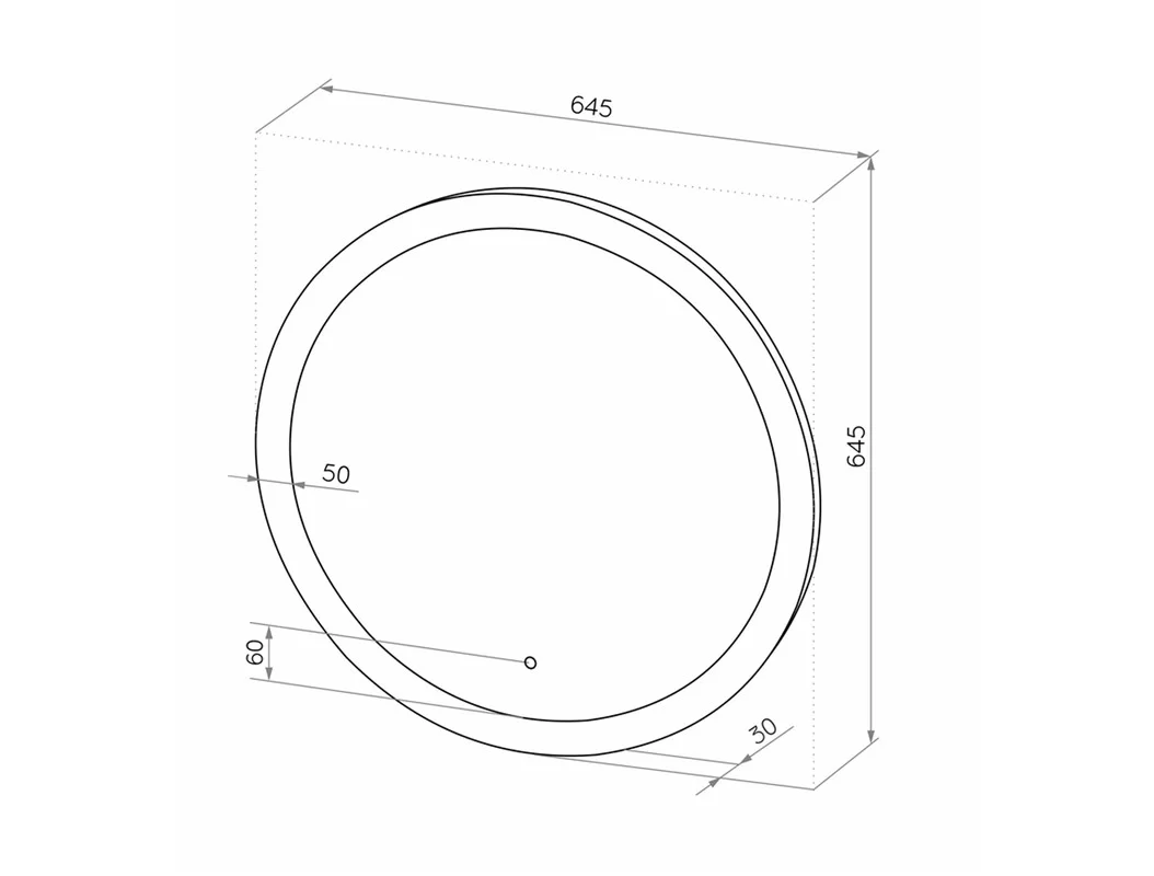 Приобрести continent зеркало с подсветкой rinaldi 65х65 см, белое