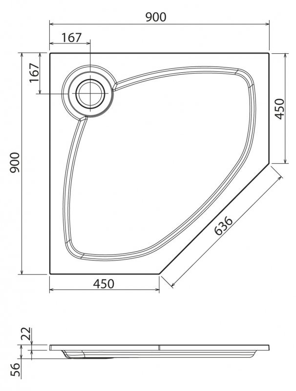 Приобрести cezares поддон из искусственного камня tray 90х90см, встраиваемый tray-s-p-90-56-w