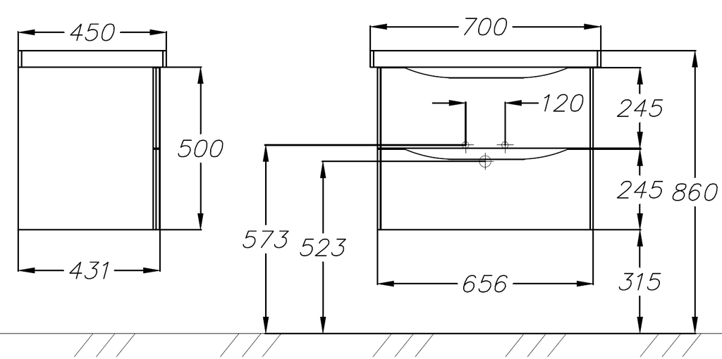Приобрести opadiris тумба подвесная с раковиной элеганс 70 см, белая матовая