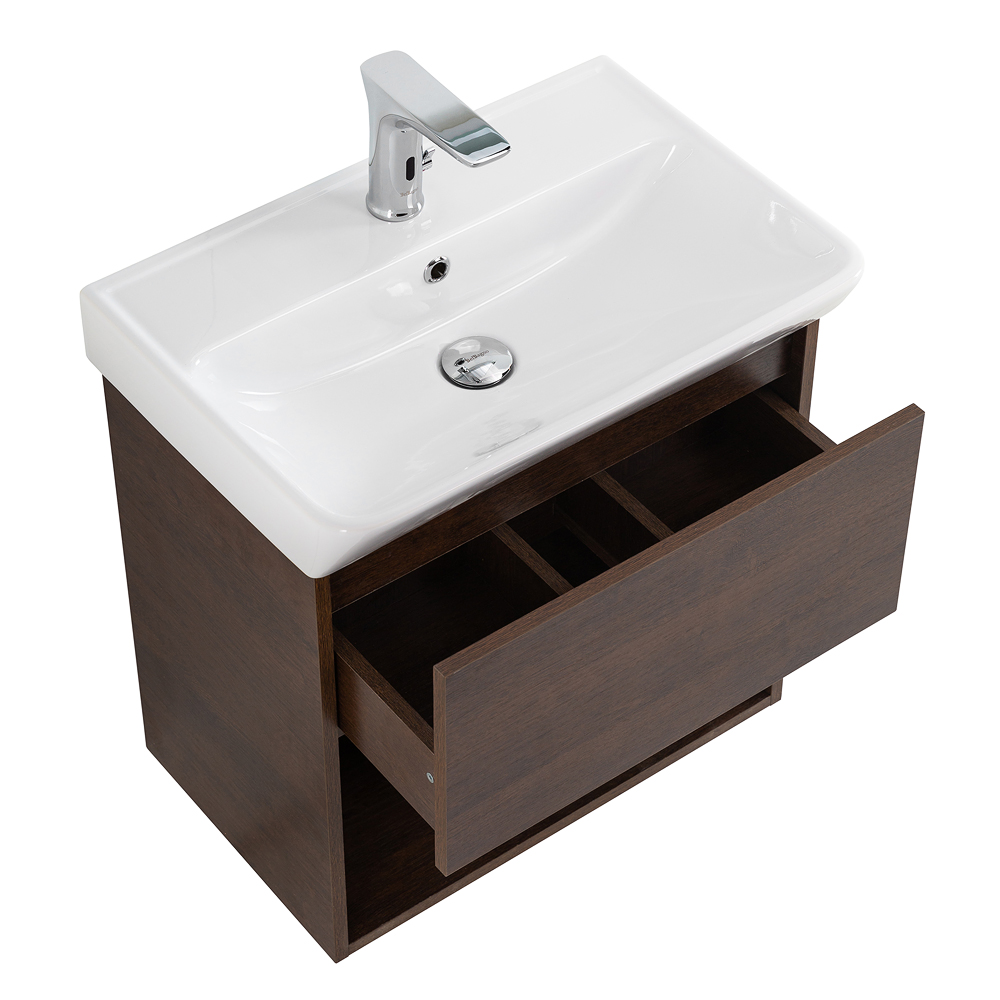 Приобрести belbagno тумба с раковиной neon 50 см, подвесная с одним ящиком rovere scuro, белая раковина