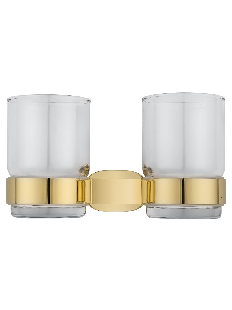 Приобрести два стакана для зубных щеток с держателем wonzon & woghand first, глянцевое золото (ww-8428-lg)