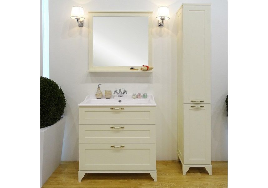 Приобрести тумба напольная с раковиной акватон леон 80н см 1a187801lbpr0,1a708031fb010, дуб бежевый