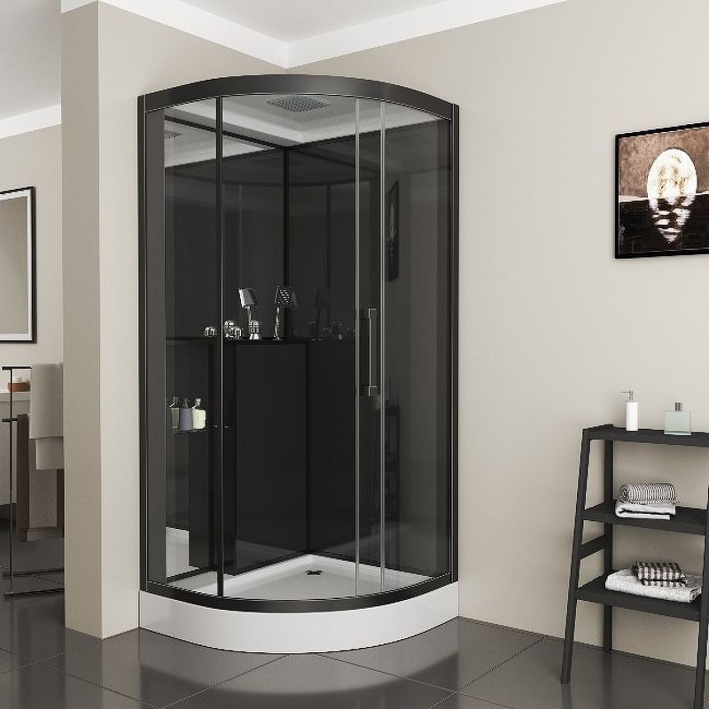 Приобрести grossman душевая кабина 100х100 см, полукруглая, черная\прозрачное gr260