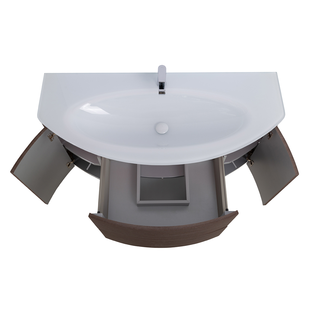 Приобрести cezares тумба подвесная с раковиной eden 121 см rovere scuro soft, стекло, коричневая 54408