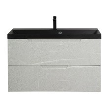 BelBagno Тумба с раковиной VITTORIA 100 см, подвесная Toros Bianco, чёрная раковина