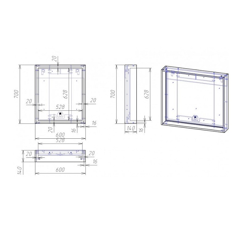Приобрести зеркало cersanit louna 60, с подсветкой, белый