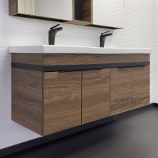 Сomforty Тумба с раковиной "Дуэт-125" дуб тёмно-коричневый