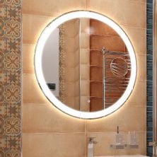 Continent Зеркало с подсветкой Aroma 78х78 см, сенсорный включатель, белое