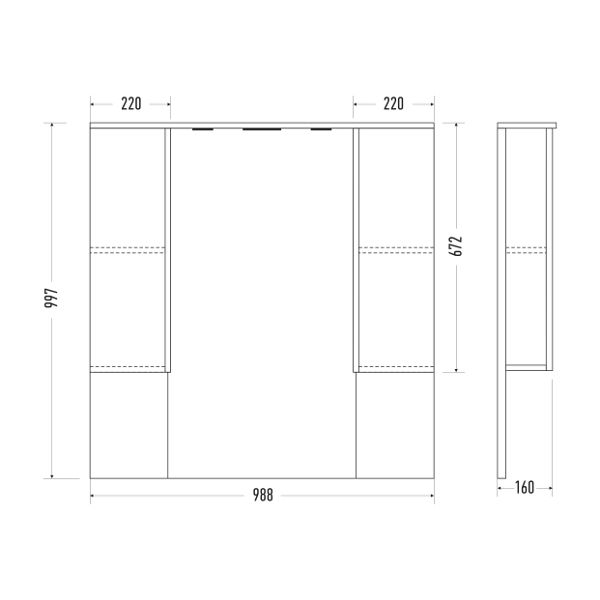 Приобрести mirsant зеркало шкаф next 100\2 100 см, белое ут000022593