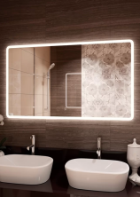 Continent Зеркало с подсветкой Demure 120х70 см, белоеи