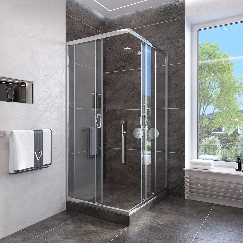 Приобрести veconi душевое ограждение rovigo 90х90 см, хром, прозрачное rv113-90-01-c4