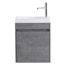 BelBagno Тумба с раковиной PIETRA MINI 46 см, подвесная с дверью 46-R Stucco Cemento, белая раковина