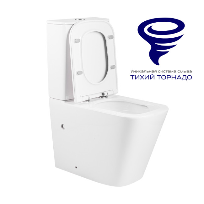 Приобрести briz унитаз компакт impress безободковый, сиденье дюропласт с микролифтом, белый