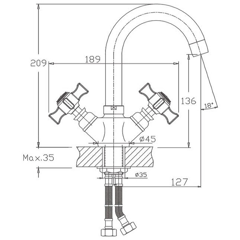 Приобрести haiba смеситель для кухни 209мм, хром hb-4524