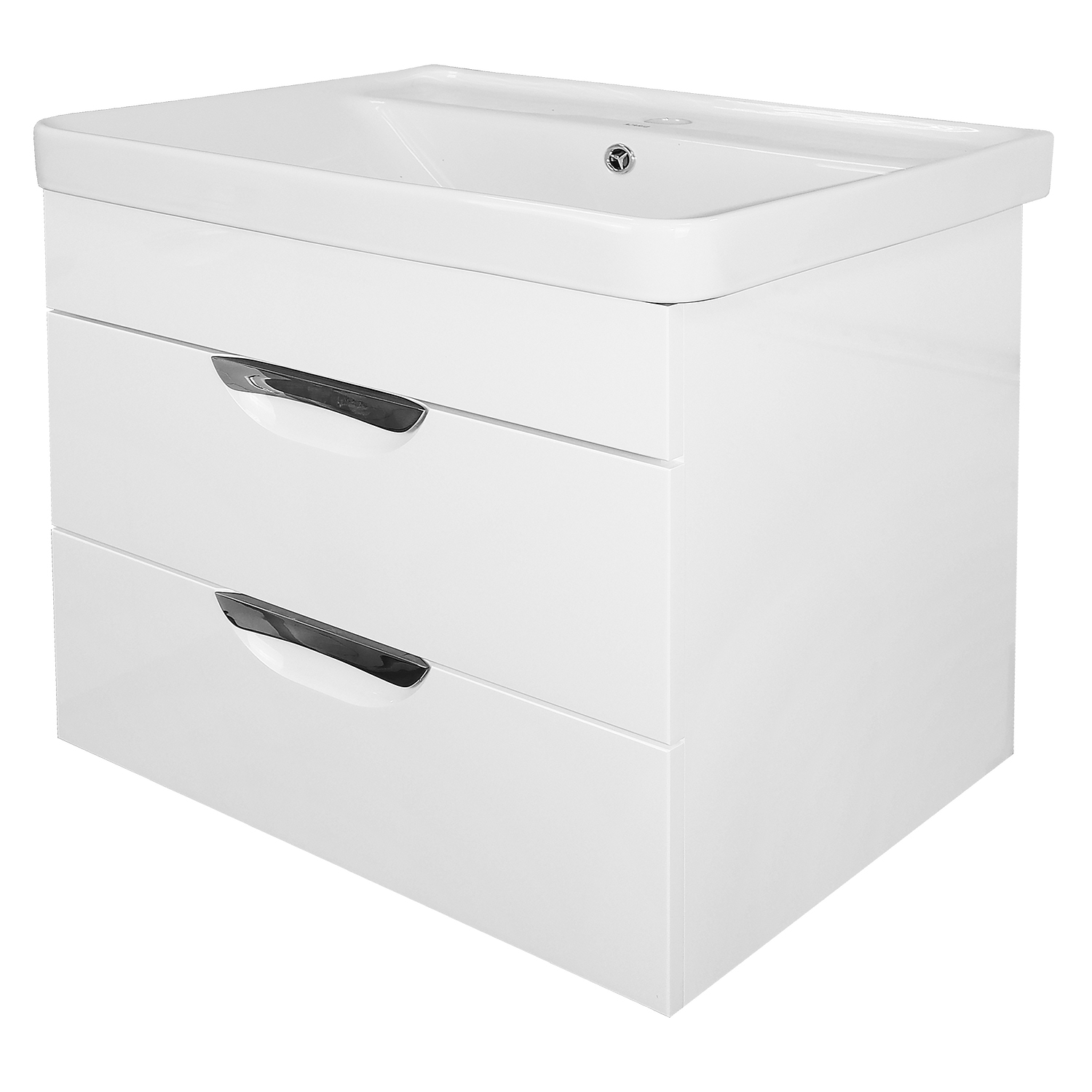 Приобрести loranto тумба подвесная с раковиной стиль- 60/2 "соло" 60х58см, с доводчиками, белая (cs00070539)