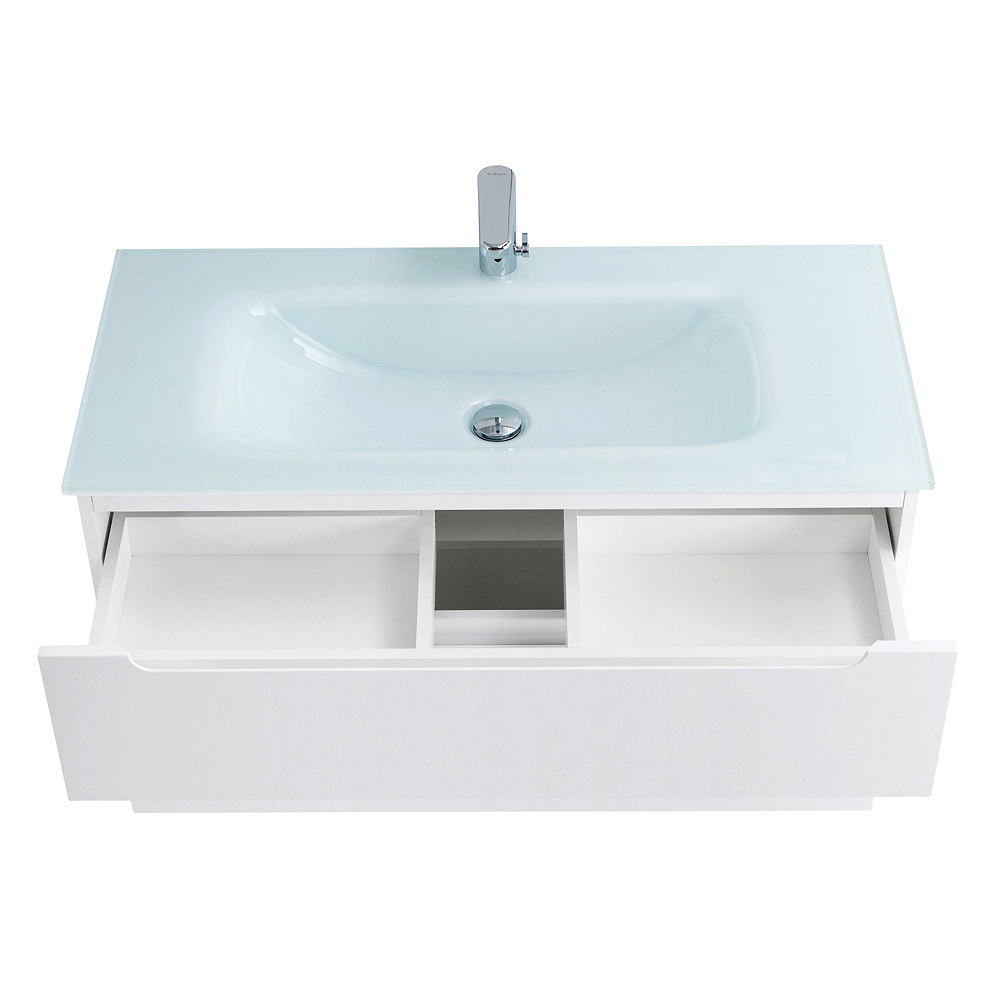 Приобрести belbagno тумба с раковиной etna-h60 100 см, подвесная bianco lucido, стеклянная раковина