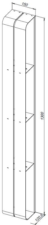Приобрести aquanet полка магнум 15x130 см белая матовая, вертикальная 00302239