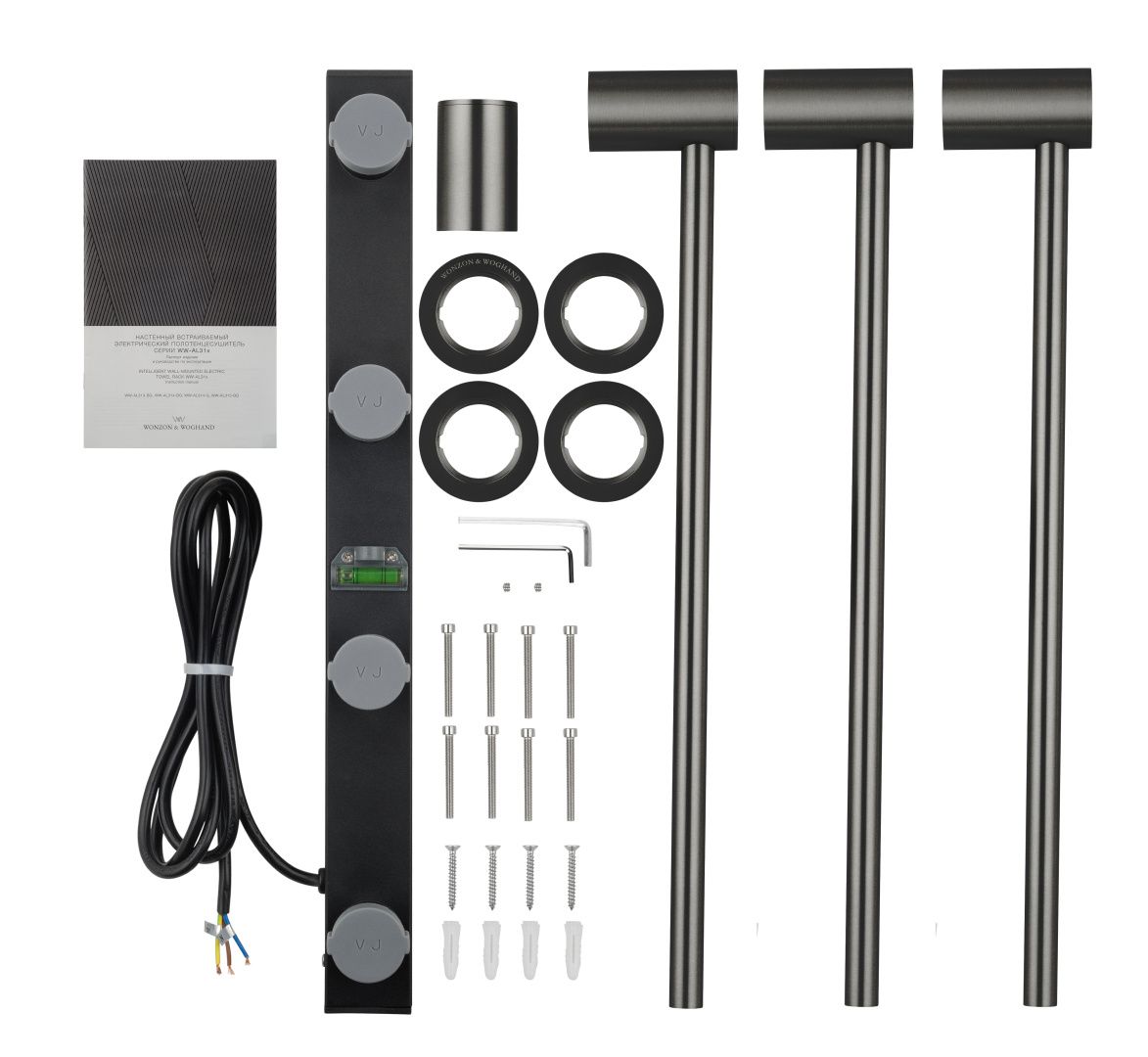 Приобрести полотенцесушитель электрический встраиваемый wonzon & woghand hamburg, темный графит (ww-al313-gm)