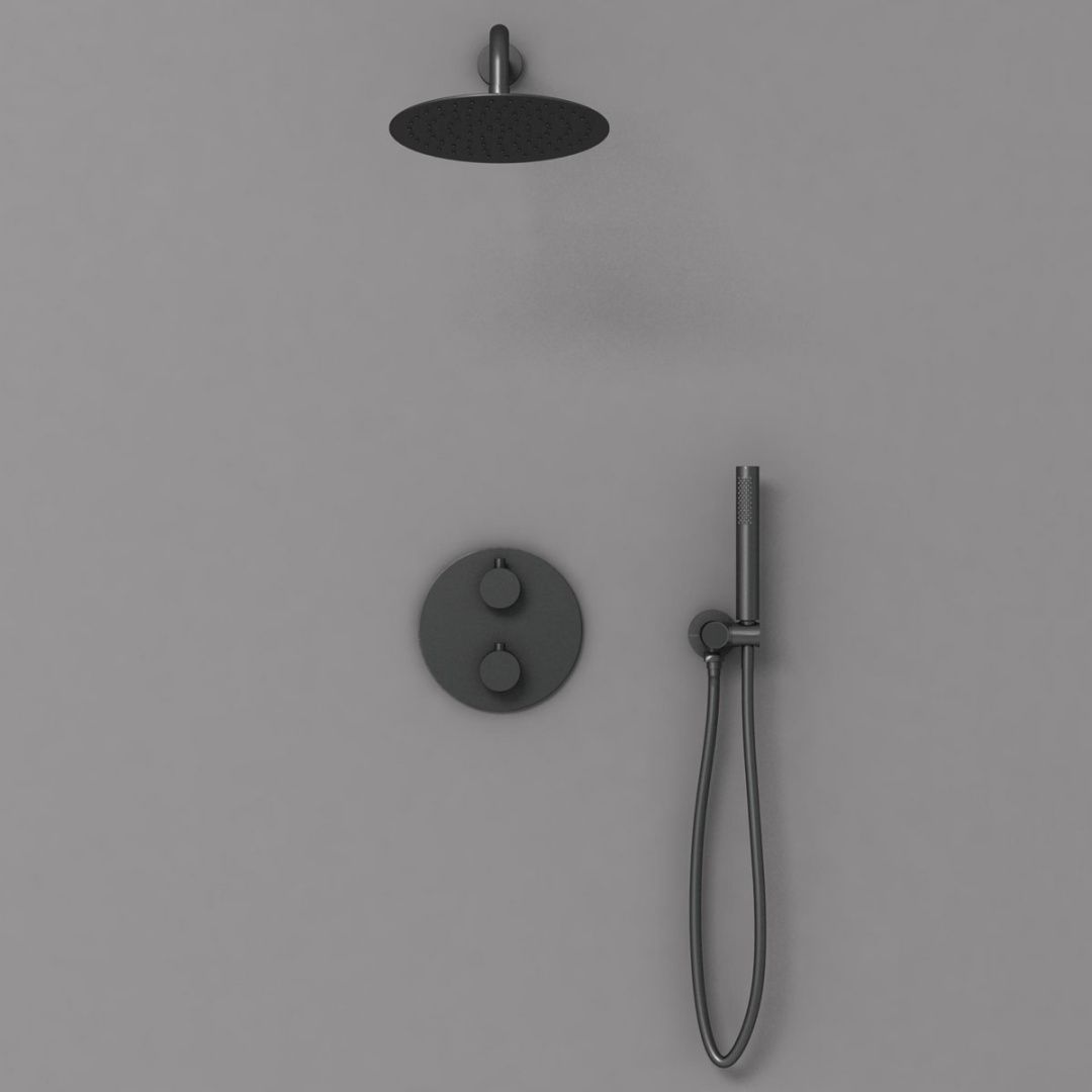 Приобрести vincea встраиваемая душевая система с термостатом, черная матовая vsfw-101tmb