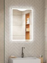 Continent Зеркало с подсветкой Amaze 80х90 см, сенсорный включатель, белое